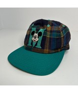 Vintage Mickey Mouse Hat Mens OS Blue Flannel Snap Made In USA Goofy Hat Co - €16,16 EUR