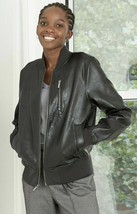 A New Day Bomber Jacket Black Faux Leather Women’s Coat with Pockets Sz XL NWT - £21.72 GBP