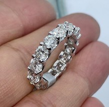 3Ct Round Lab-Created Diamond Wedding Eternity Band Ring 14K White Gold Plated - £97.38 GBP