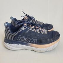 Women's Hoka Bondi 6 Size 9.5 D (EU 42) Mood Indigo Dusty Pink Running S... - $38.60