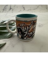 Vintage Marine World Africa USA Coffee Mug 90s Tigers Theme Park Cats Cup - $27.15 CAD