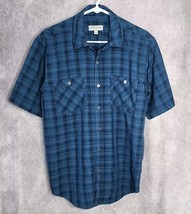 Orvis Mens Button Down Short Sleeve Blue Medium Lightweight Shirt Camp Fish - $377.23 MXN