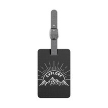 Personalized Saffiano Polyester Luggage Tag, Rectangle, 3&quot; x 4.5&quot;, Gray ... - $23.69