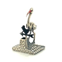 Vintage Sterling Silver AR Italy Enamel Pelican Chimney Roof Figure Miniature - £55.39 GBP