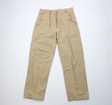 Vintage Gap Mens Size Medium Faded Wide Leg Fleece Lined Pants Beige Cotton - £47.27 GBP