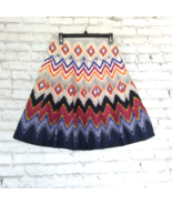 Willa Skirt Womens Small Geometric Chevron Striped A Line Pleated Lined ... - $24.99