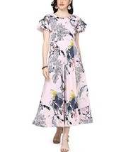 Women&#39;s Crepe A-line Dress Butterfly Sleeves Pink,Blue &amp; Black CockTail Party - £37.47 GBP