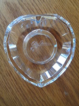 Oleg Cassini Votive Candle Holder Signed Heart Tea Light Fine Clear Crystal - £20.29 GBP