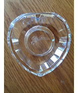 Oleg Cassini Votive Candle Holder Signed Heart Tea Light Fine Clear Crystal - £19.68 GBP