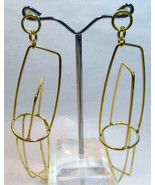 Geometric Long Square Earrings - $180.36 CAD