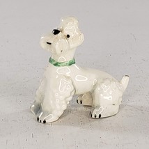 Vintage Poodle Puppy Miniature Figurine White Sitting RARE HTF - £39.33 GBP