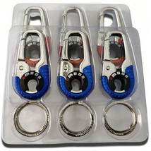 3 PCS Keychain Stainless Snap Carabiner Double Ring Car Key Ring Accessories - £7.78 GBP