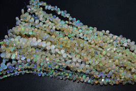 8&quot; Natural Rare Ethiopian opal Gemstone Beads Pear shape Beads Strands - £105.25 GBP