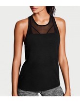 Victoria&#39;s Secret VSX Sport Women&#39;s Small Racerback Tank Top Mesh Black ... - $15.79