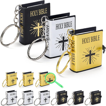 Bible Keychain,Mini Bibles Miniature Real Bible Key Chains Handbag Pendant Xmas - $14.01