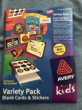 Avery 3120 Variety Pack Blank Cards &amp; Stickers Kids NEW - £13.70 GBP