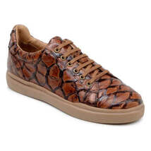 Belvedere Kingstone Genuine Pirarucu Leather Lace Up Sneakers Ant. Almond Br02 image 6
