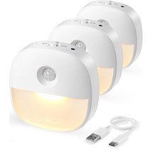 Rechargeable Night Light, Motion Sensor Battery Night Light, Mini Stick-On Led C - £31.96 GBP
