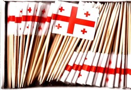 Box of 100 Georgia Republic Toothpick Flags, 100 Small Mini Flag Cupcake... - $7.90