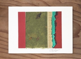 Abstract Collage No.81 Paper and Acrylics Greeting Card - $14.50