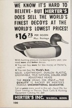 1960 Print Ad Herter&#39;s Lightweight Durlon Plastic Duck Decoys Waseca,Minnesota - £7.35 GBP
