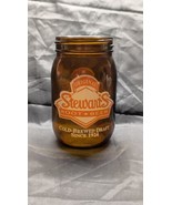 Vintage Stewart&#39;s Root Beer Amber Mason Jar~16oz No Cover - £5.83 GBP