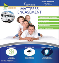 RV Short Queen Mattress Protector (60&quot; Wx75 L) Waterproof Zippered Encas... - $108.42 CAD