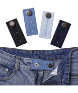 Denim Waist Extender Button for Jeans and Skirt Comfy Metal Buttons, 4Pc... - £10.08 GBP