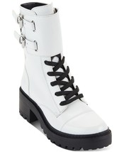 DKNY Women&#39;s Bart White Buckle Lace Up Combat Boots (New with Box) Size ... - £63.90 GBP