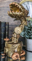 Geared Clockwork Vintage Steampunk Cyborg Venus Flytrap Plant In Pot Figurine - £27.96 GBP
