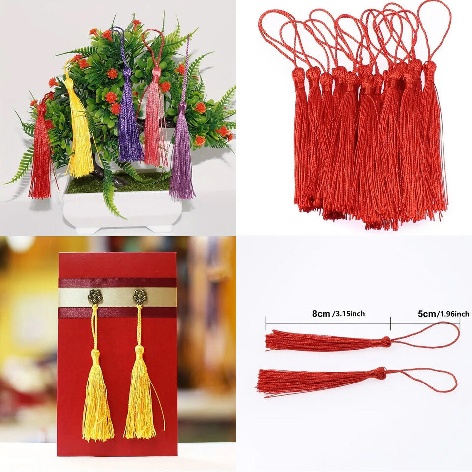Tassels for Jewelry Making Sewing 2-Inch Cord Loop DIY Projects, Bookmarks