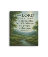Bible Verse Psalm 29:11 Wall Art– Strength &amp; Peace Canvas Print 20&quot;x24&quot; - $47.00