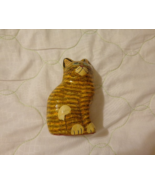 Vintage Paper Mache Sitting Cat Figurine 4.75” Orange Tabby - $9.50