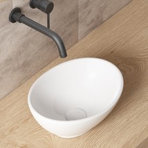 Small Bathroom Sink Above Counter, Ocealagoon 13″X10″ Mini Oval Vessel S... - $63.99