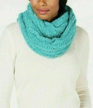 INC International Concepts Textured Knit Infinity Scarf Eyelash Yarn, Teal Green - £11.97 GBP