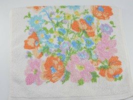 Vintage Cannon Royal Family White Floral Flower Hand Towel - £11.74 GBP