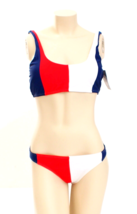 IKA-KUL Red White Blue Two Piece Bikini Swim Suit 2 Piece Women&#39;s Size L - £47.46 GBP