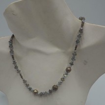 Glass Bead .925 Sterling Silver Clasp Necklace - £29.78 GBP