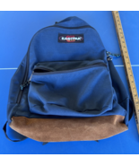 Vintage 90s Eastpak Suede Leather Bottom Blue  Made In USA - $1,233.96 MXN