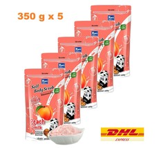 5 x Peach + Milk Salt Body Scrub Yoko Gold 10x Pinkish White Peach Extract 350g - £35.48 GBP