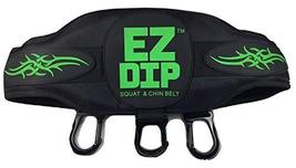 EZ DIP &#39;Gen 2&#39; Squat - Chin UP Belt wit Patented Dumbbell Hook (GLO Green) - £49.43 GBP