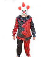 Mens Clown Costume For Halloween Party Red and Black with Mask RED HAIR ... - $598.90 MXN