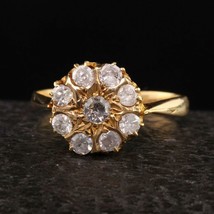 1.60CT Simulated Diamond Vintage Art Deco Wedding Ring Yellow Gold Plated Silver - £86.01 GBP