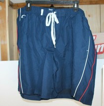 New TEAL COVE Piped Color Block Short Navy/White/ Men&#39;s Swim Shorts Navy... - $18.80