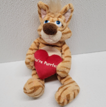 Russ Berrie Melba Orange Stripe Cat Heart You&#39;re Purrfect Plush Valentin... - $40.58