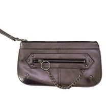 Limited Edition Small Wristlet Clutch Purse Gunmetal Silk Chain Link Bag - $10.88