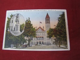 New York Postcard City Hall &amp; Major General Schuyler Monument Albany NY #202 - £11.73 GBP