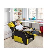 Youth Kids Gaming Sofa Recliner w/ Headrest &amp; Footrest Yellow and Black ... - $197.98