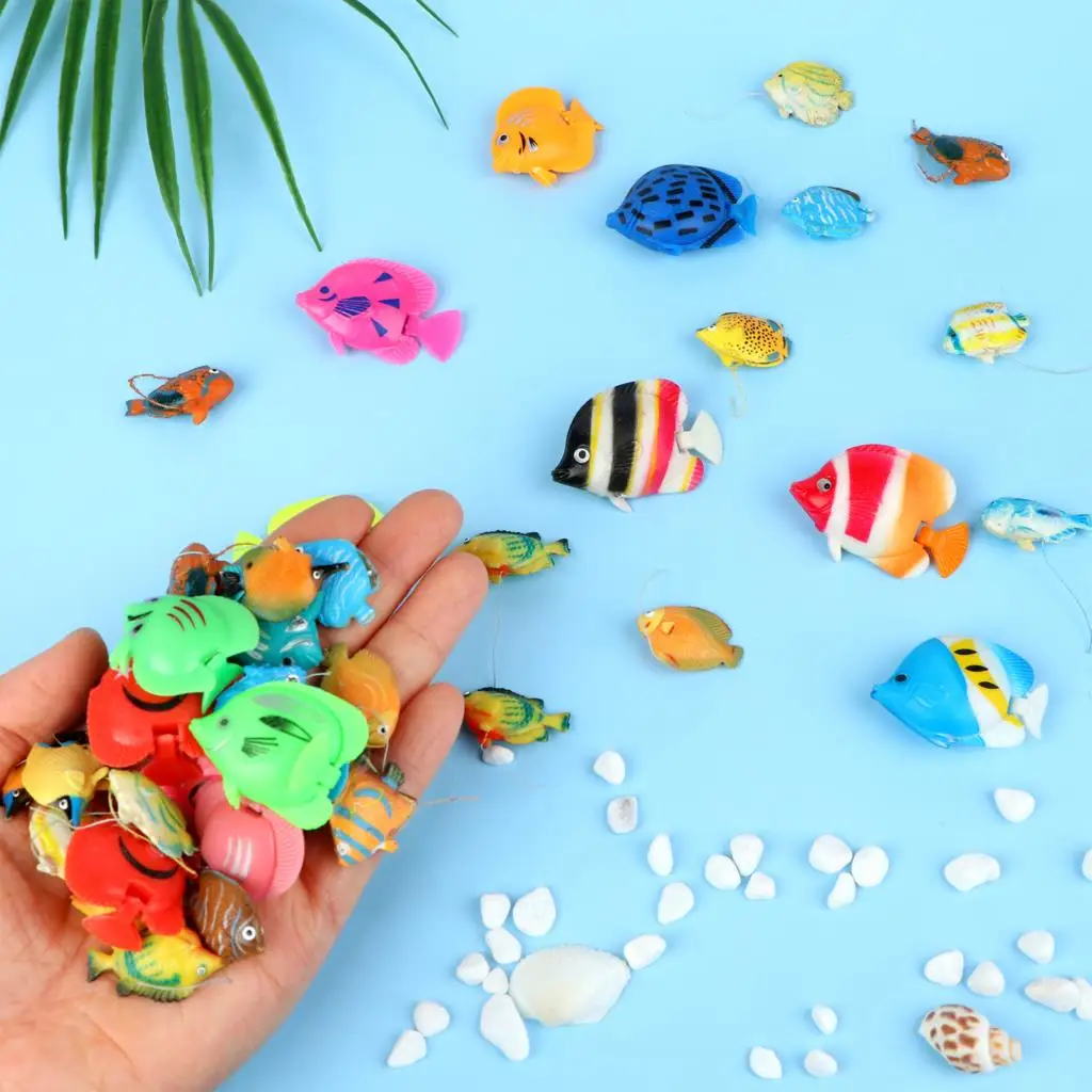 20Pcs Tropical Fish Figure Play Set with Plastic Fish Toys Fake Small Plastic - £10.71 GBP