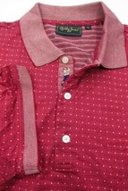 Bobby Jones Red With Small Blue and Gold Dots Cotton Golf Polo Shirt XL - £28.32 GBP